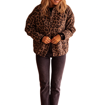 Isa | Chaqueta Corta con Estampado de Leopardo