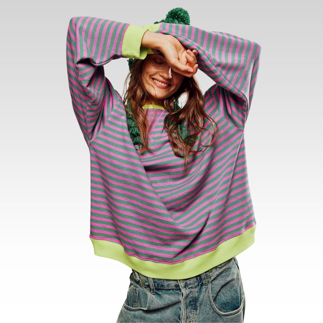 Dora | Suéter oversize de rayas con carácter